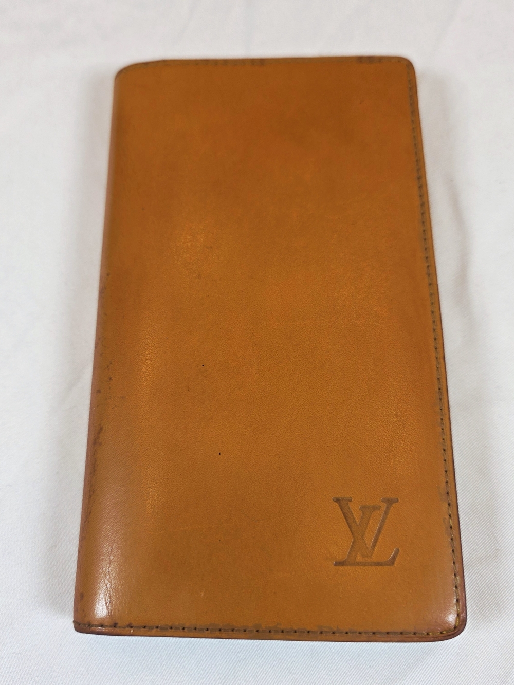 Vintage 2005 Louis Vuitton Porte-Valeurs Long Wallet. Tan Caramel Leather.